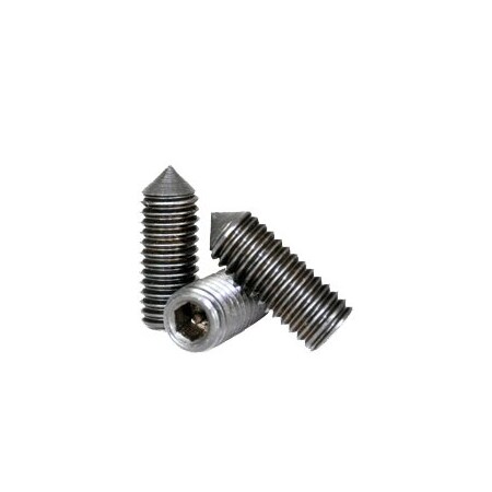 Socket Set Screw, Cone Point, 1/4-20 X 7/16, Alloy Steel, Black Oxide, Hex Socket , 100PK